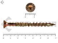 Саморезы Конструкционные, потай Torx, желтый цинк   6.0х 70 мм (20 шт) 