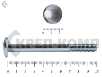 Болт мебельный, цинк DIN607 с усом 10х100 пр.4,8 Фасовка МОСКРЕП (30шт)