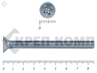 Винт потайной,цинк DIN965 5х 85 (20шт)