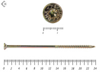 Саморезы Конструкционные, потай Torx, желтый цинк   8.0х240 мм (100 шт) 