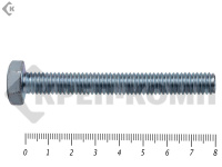 Болт полная резьба, цинк DIN933 6х 80 пр.5,8 (15шт)