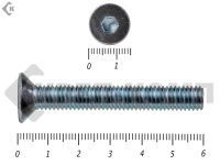 Винт потайной с внутр. шестигр., полная резьба, цинк DIN 7991  8х60 пр.10.9 Фасовка МОСКРЕП(100шт)