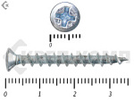 Шуруп оконный, крупная резьба, Белый цинк 4,1х35 Kn Фасовка (500шт) – фото